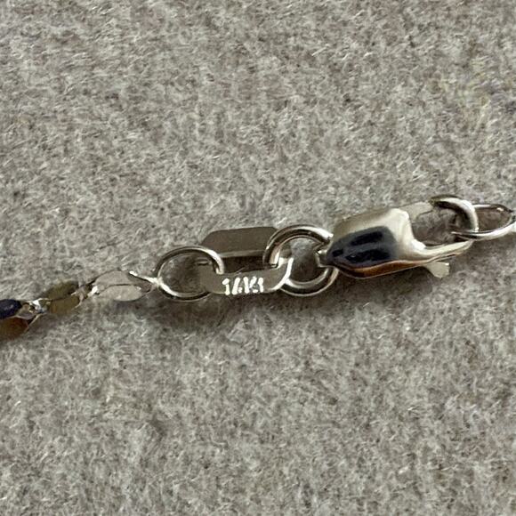 14k Solid White Gold Mirror Valentino 1.8mm 16in Necklace~NEW - Picture 5 of 9
